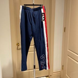 FILA - 100% NEW WITH TAG striped sweatpants, internal drawstring, L